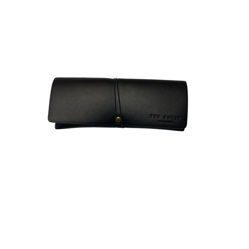 Ted Baker London Black Soft Shell Fold Over Wrap Closure Eye Glasses Case EUC